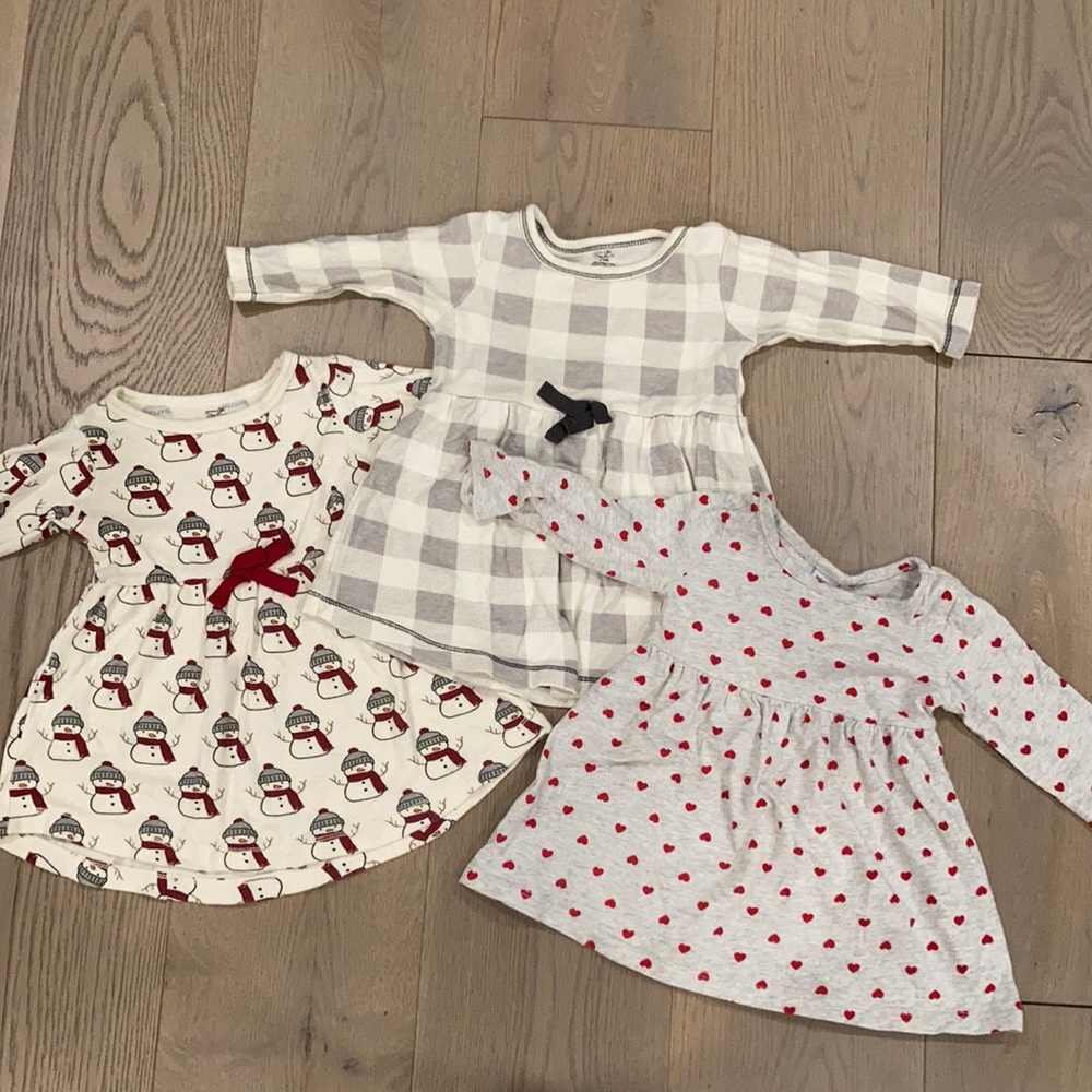 (3) 6-12 month baby girl dresses